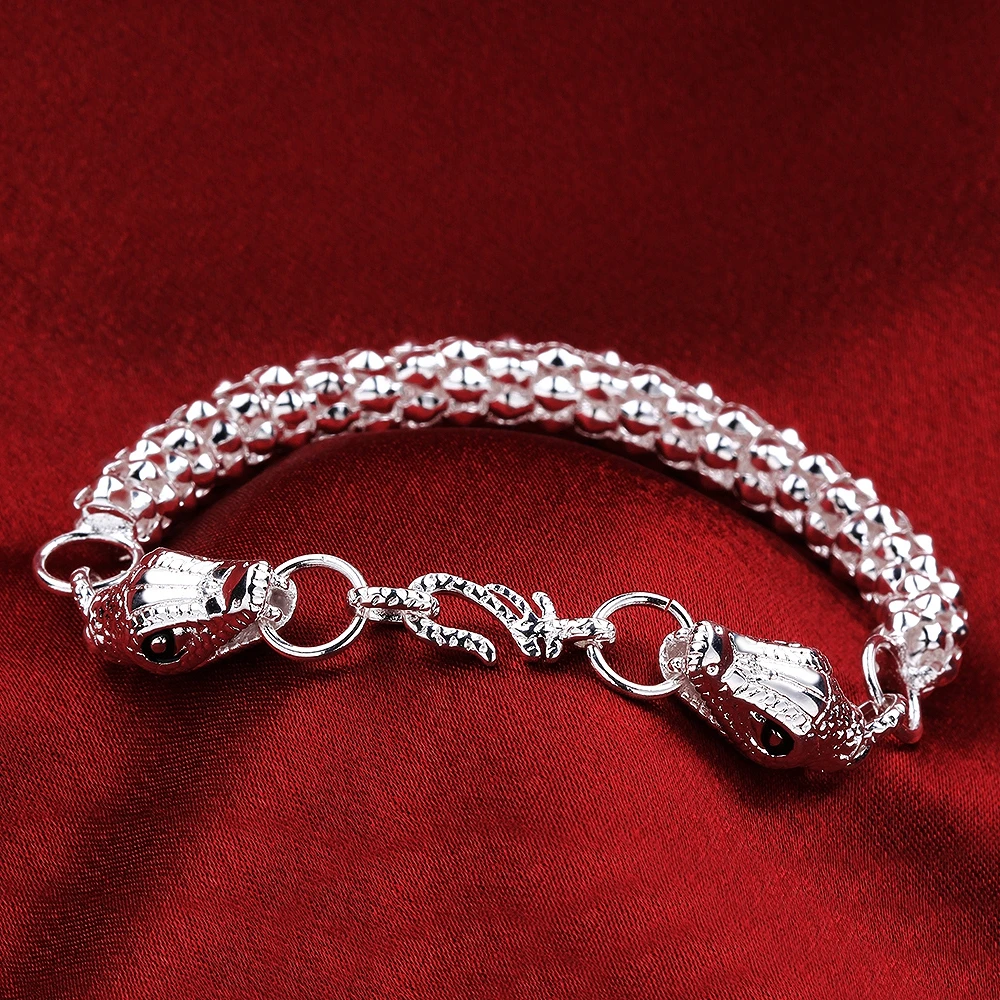 Модный браслет-змея с двумя головками ювелирные изделия для женщин и мужчин