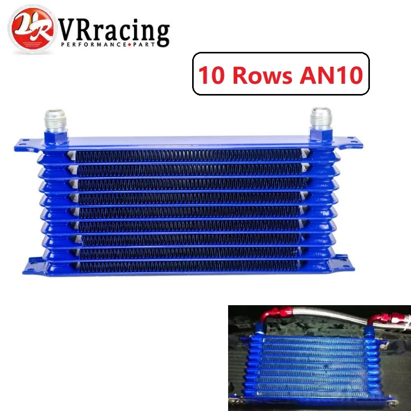 VR RACING синий Универсальный 10ROW 10AN Масляный радиатор для передачи двигателя TRUST TYPE