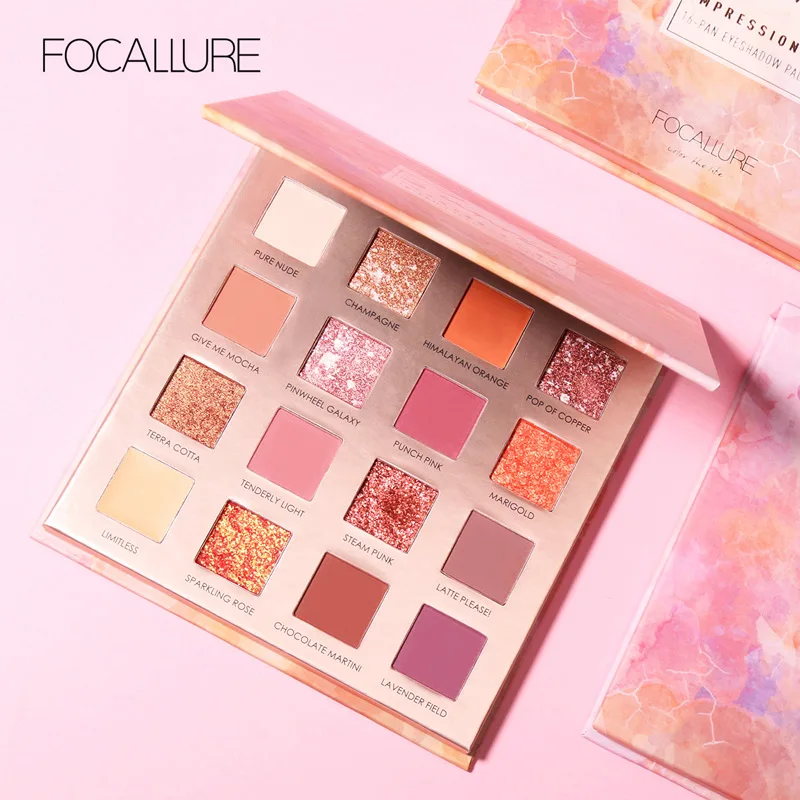 Focallure Новый 16 цвета с блестками на высоком каблуке качественные тени для век Фея
