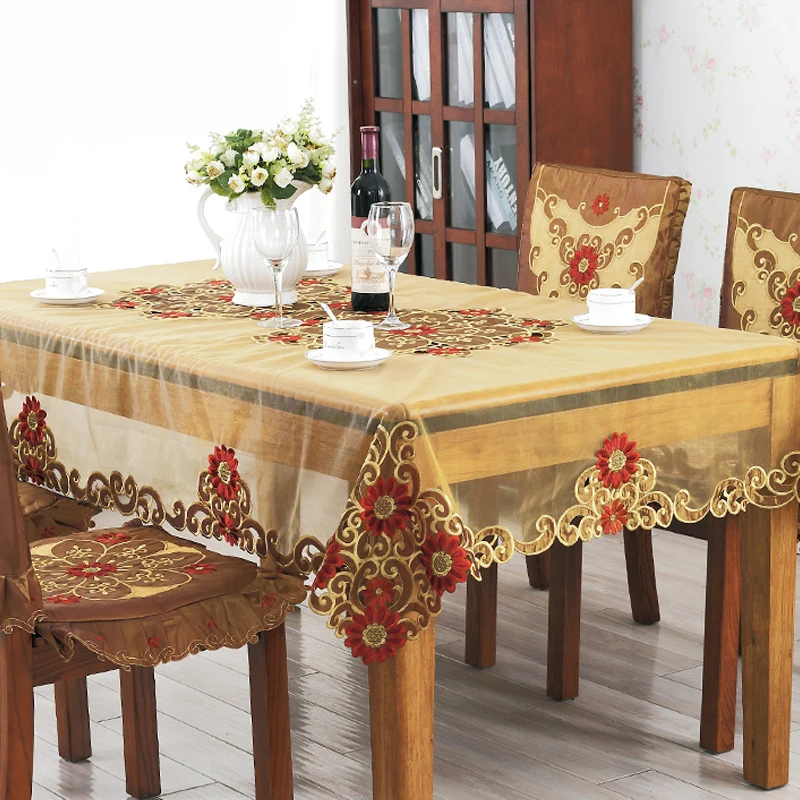 Скатерть прямоугольная с вышивкой 1 шт.|table cloth decoration|table luxurytable |