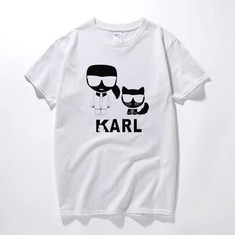 YUAYXEA karl lagerfeld женская футболка Лидер продаж Новая модная уличная летняя футболка унисекс хлопок высокого качества короткий рукав - Цвет: white 7