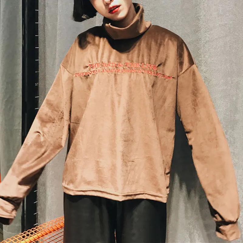 Новая мода Повседневное Для женщин толстовки пуловер плече водолазка Винтаж