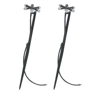 Садовый вертикальный распылитель с несколькими головками, с опорным стержнем и шлангом 47 мм, для сельскохозяйственного орошения, распылитель 360 градусов, 2 комплекта