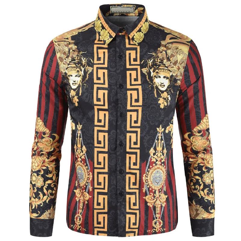 Мужская рубашка с длинным рукавом модель B537 большого размера|Повседневные