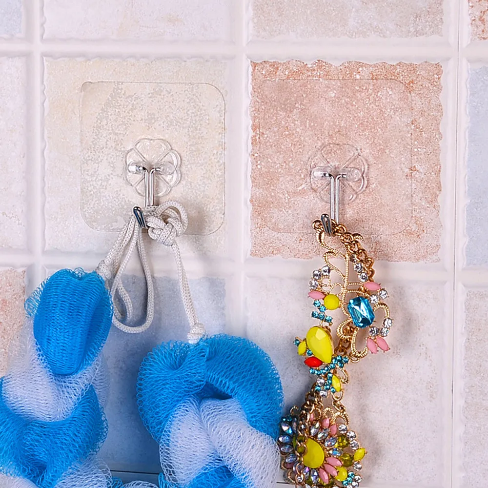 6x сильная универсальная прозрачная присоска настенные петли подвесные для кухни
