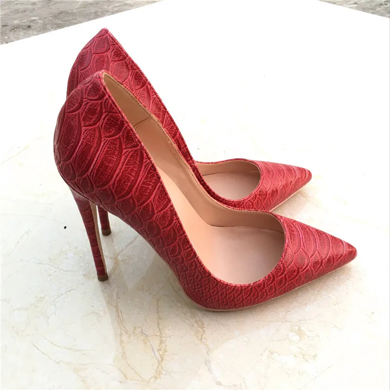 

Free shipping fashion women pumps Casual red snake python printed pointed toe high heels shoes 12cm 10cm 8cm Stiletto heeled