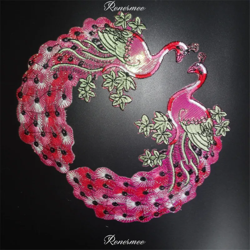 1 Mirror Pair Phonix Applique Clothing Embroidery Patch Fabric Sticker Iron On Craft Sewing Repair9X18cm SX121 | Дом и сад