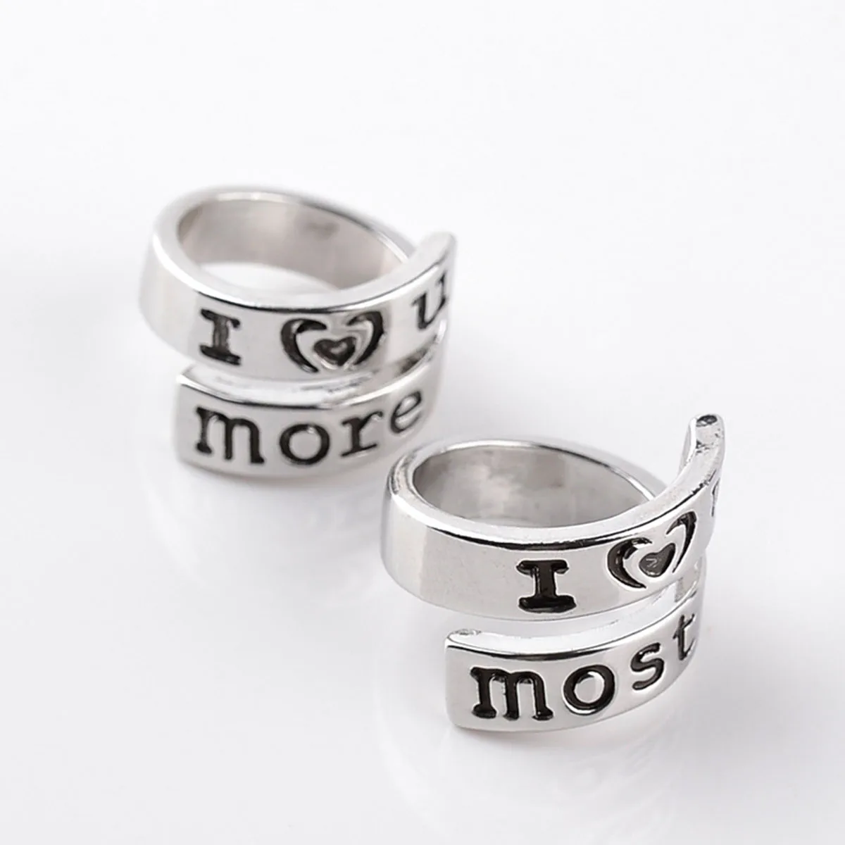 2 шт. я люблю тебя больше всего Обещание Кольца Valentine's Jewelry подарок на память для