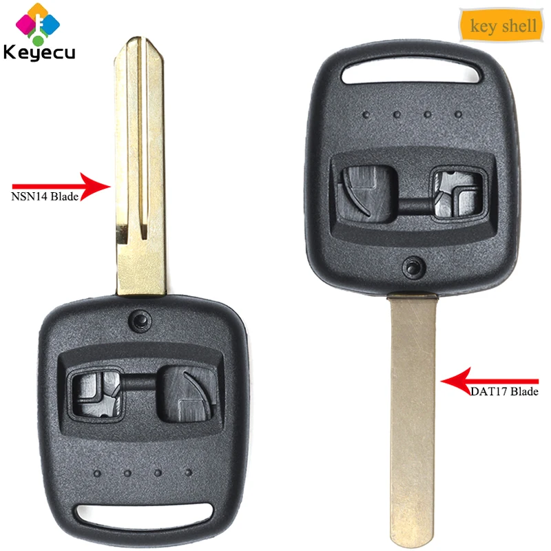 KEYECU дистанционный чехол для ключа автомобиля с 2 кнопками и NSN14/ DAT17 Blade FOB Subaru Legacy