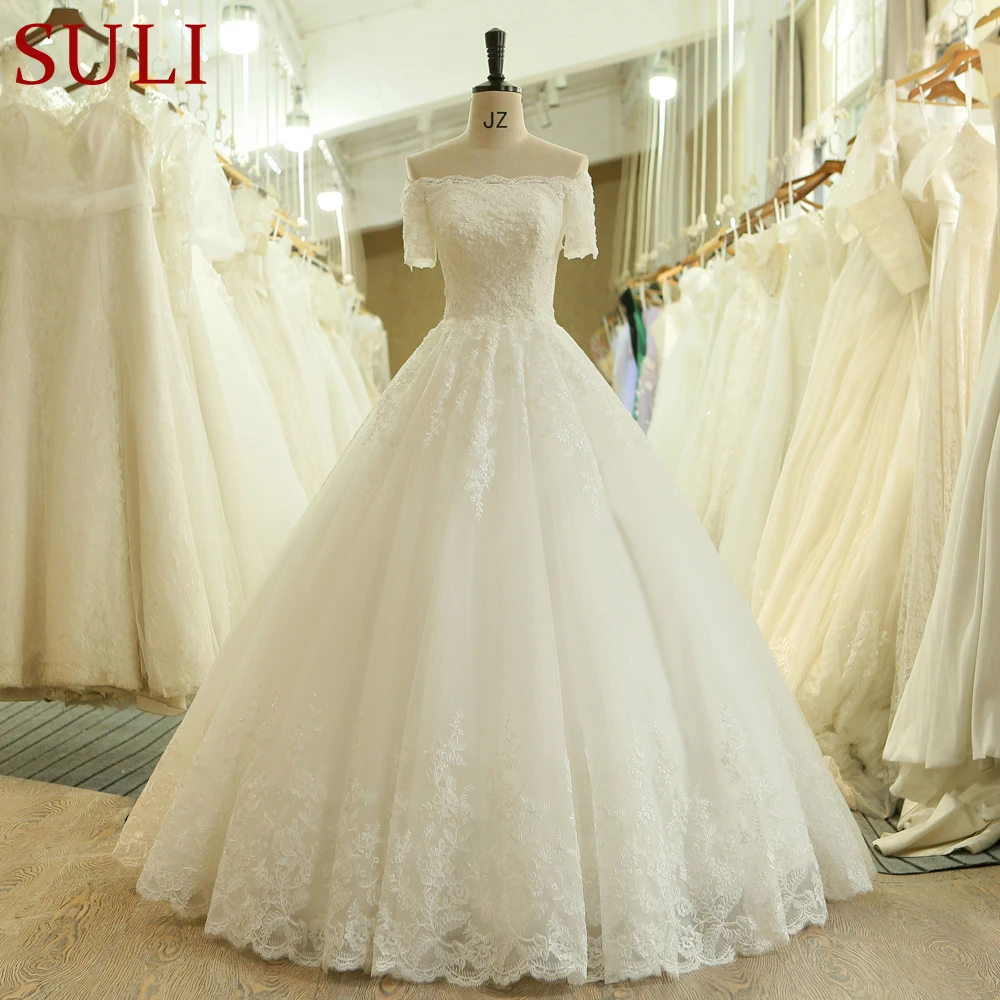 SL 537 винтажное кружевное свадебное платье с коротким рукавом и открытыми плечами