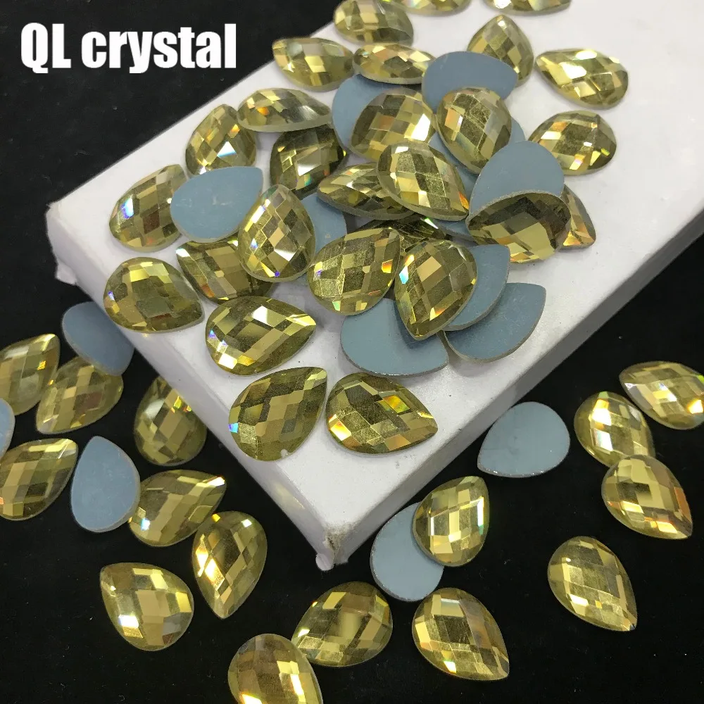 QL Кристалл 13x18 мм кристалл популярная DIY Одежда Обувные сумки клей на плоской