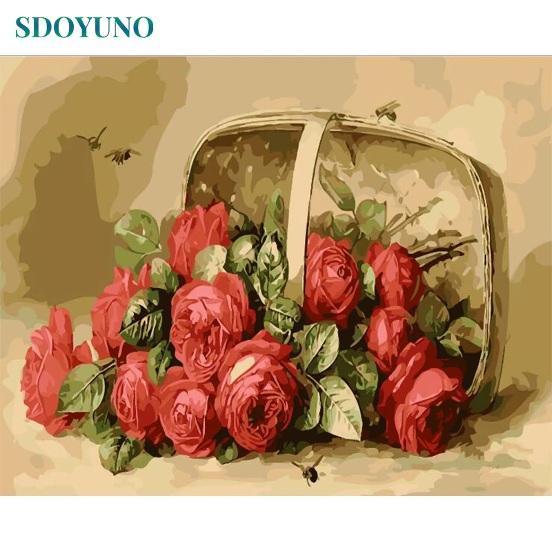 Набор для рисования по номерам на холсте Красная роза|Картины номерам| |