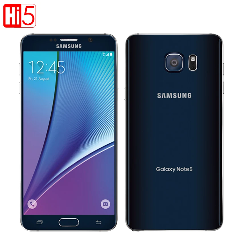 Разблокированный Восьмиядерный телефон Samsung Galaxy Note 5 с одной sim картой 16 МП 7