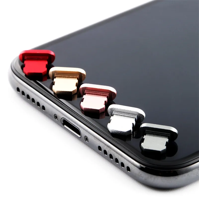 Металлическая Пылезащитная заглушка для зарядного устройства 5 шт. iPhone XR XS Max X 8 8P 7