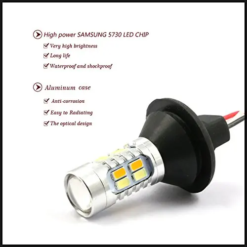 2 шт. высокое Мощность Bau15s 1156B Dual-Цвет Bi-Цвет горки светодиодный светильник с DRL