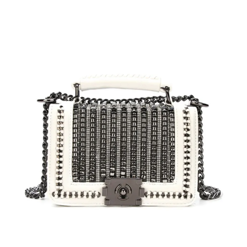 B0136 роскошные кожаные Для женщин сумки в стиле панк с заклепками Tote дизайнерские
