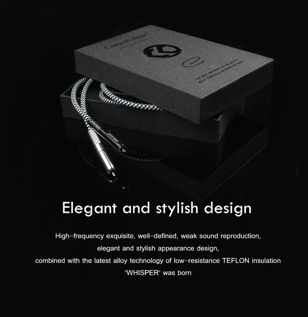 Coppercolor CC WHISPER OCC RCA interconector Hi-Fi аудио кабель Соединительный шнур пара с посеребренным RCA разъем тефлон