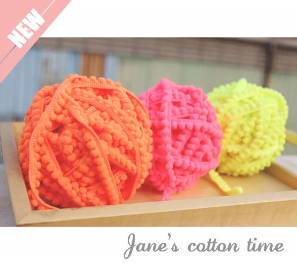 mini lace neon trim pompom ball color 0.5cm diameter 1cm wide 18meters/lot laciness Handmade materials accesory | Дом и сад