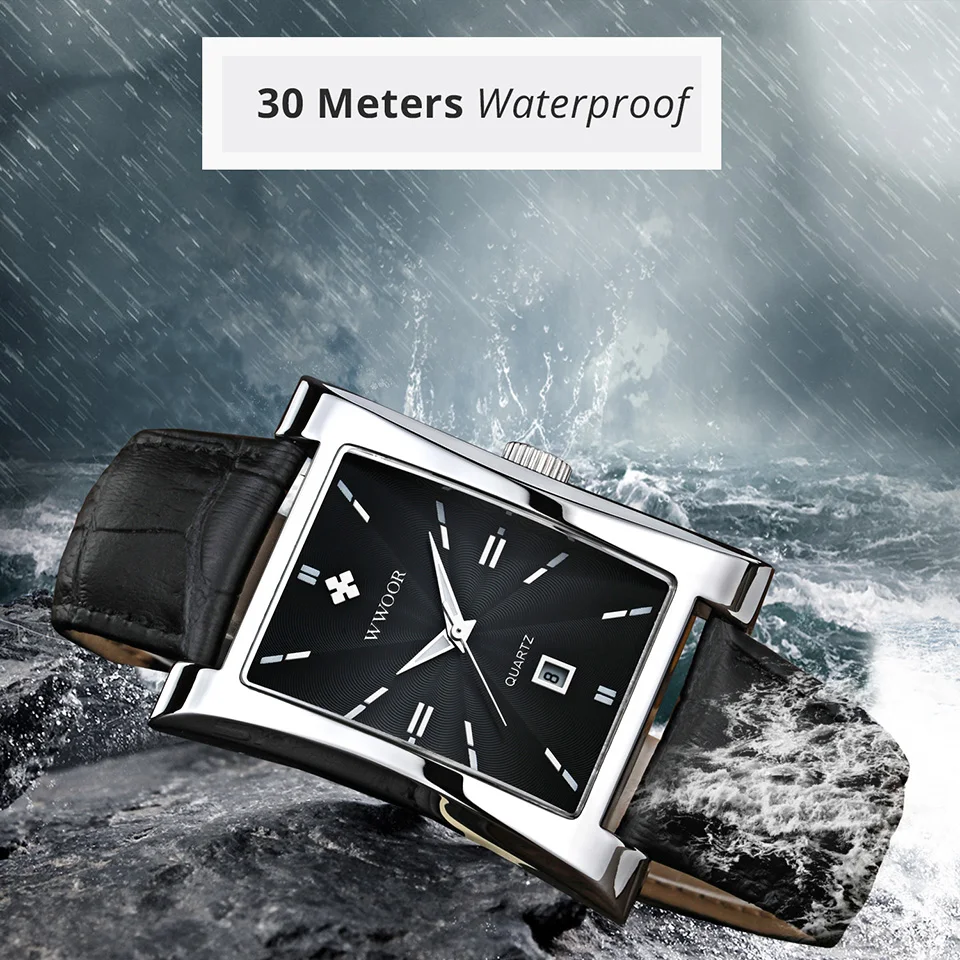 Часы наручные мужские с кожаным ремешком уникальные люксовые светящиеся в стиле