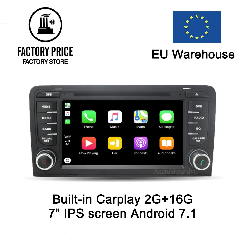 Quad Core 2G + 32G встроенный Carplay автомобильный DVD плеер стерео Android 7 1 Навигация BT для AUDI