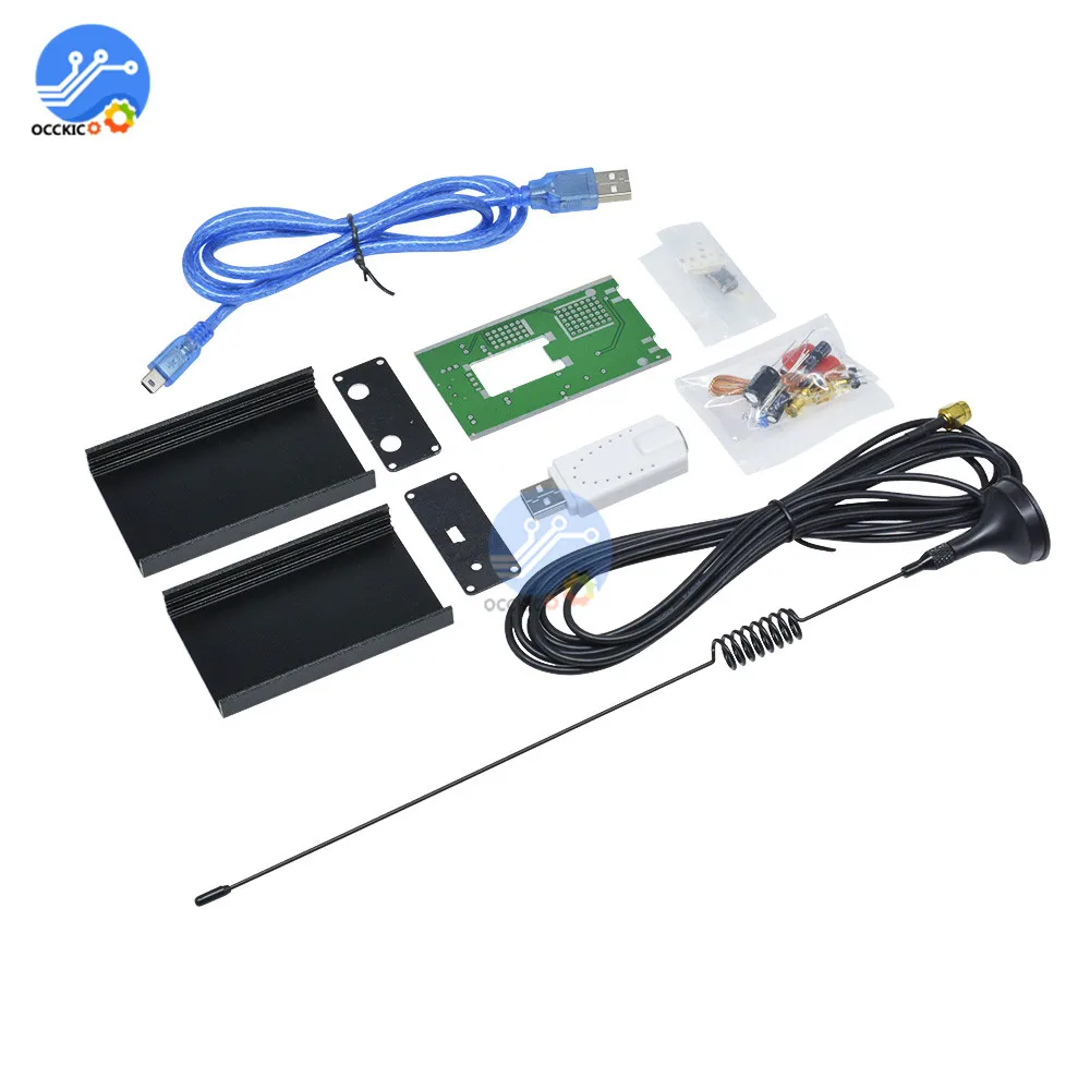 RTL SDR Настройщик USB приемник 100 кГц-1,7 ГГц УФ HF RTL2832U+ R820T CW fm VHF UHF AM DSB USB программный ключ тюнера с антенной DIY Kit