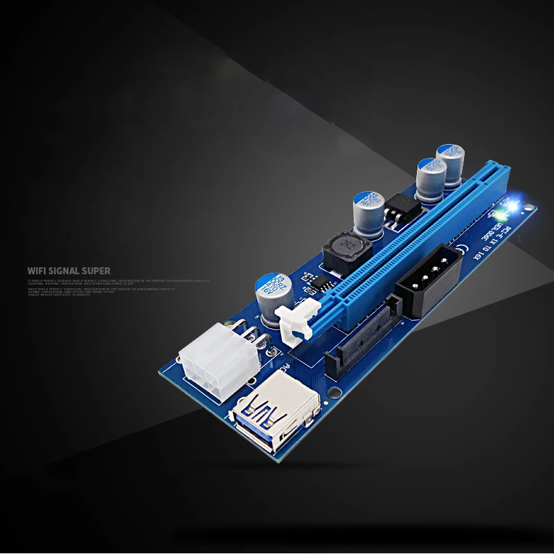 PCI-E удлинительная карта ETH Mining BTC графический адаптер 6PIN USB Miner Rig Удлинительный