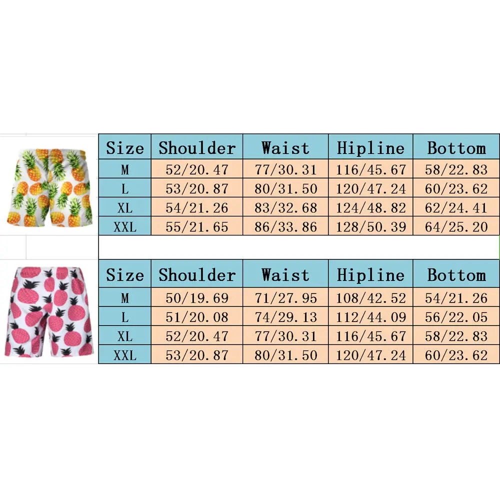 

Summer New Men 3D pineapple Print swimwear shorts casual summer beach pants Board Shorts Short Pants