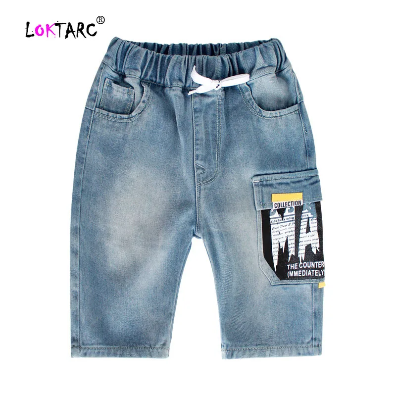 LOKTARC/шорты для мальчиков джинсовые штаны малышей летние джинсы на завязках с