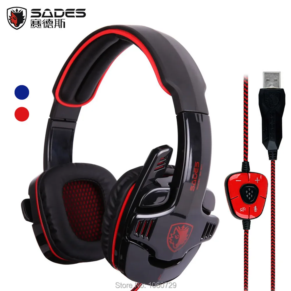 Sades 901 SA SA901 USB игровая гарнитура 7.1 Surround Sound игра наушники с микрофоном для ПК