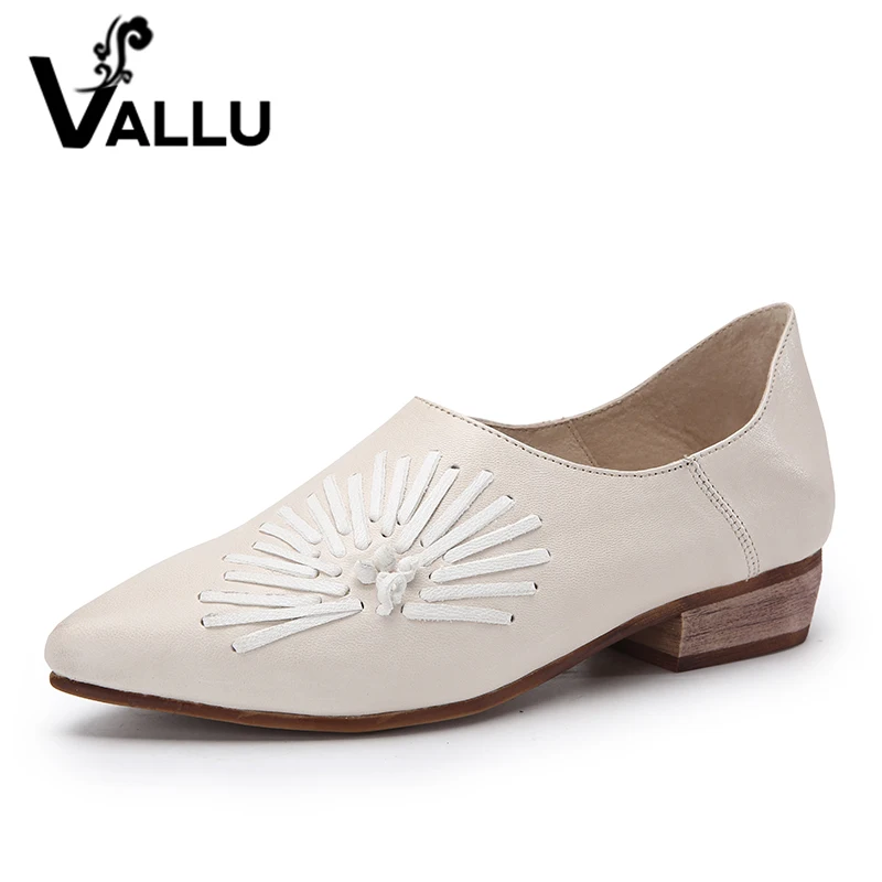 2019 кожаные туфли в западном стиле Женские лодочки с острым носком на низком