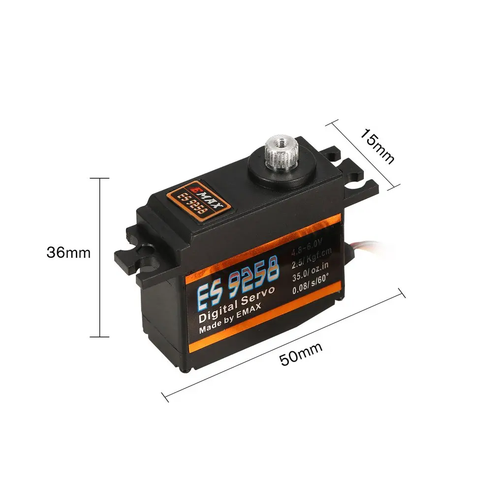 1 шт. EMAX ES9258 Цифровой Металлический Редуктор сервопривод 4 8 В 2 5 кг 0 08 сек/60