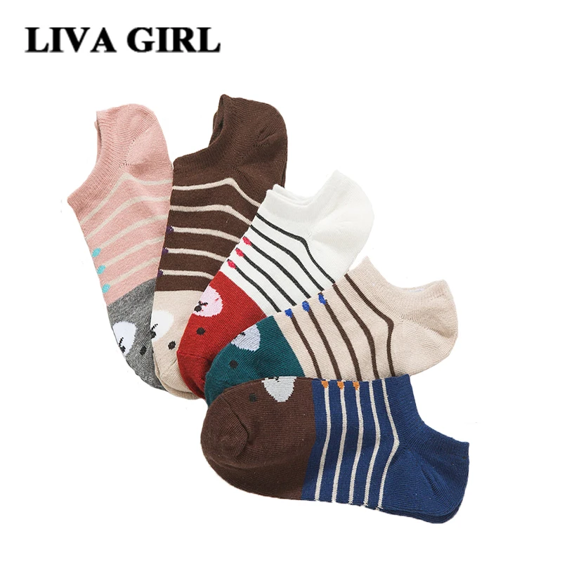 Liva/носки-башмачки для девочек женские зимние теплые Забавные милые новые носки