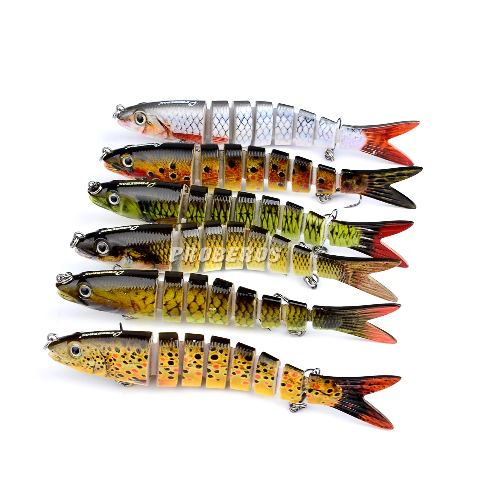 6 шт./лот 8 секций рыболовные приманки 0 75 унц. 19 г/13 28 см 5 23 &quotSwimbait # крюк снасти