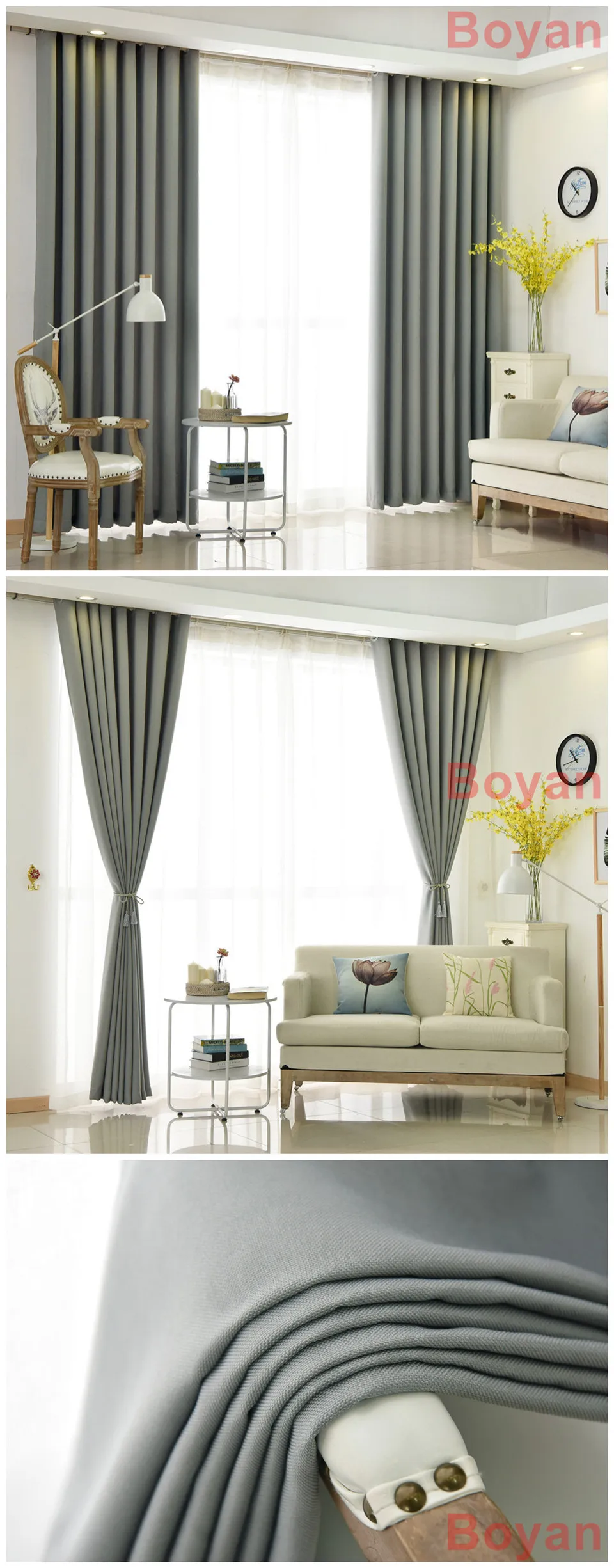 70%-80% Современные однотонные фиолетовые занавески 8 цветов, Затемненные занавески для кухни, гостиной, спальни, оконные занавески rideaux