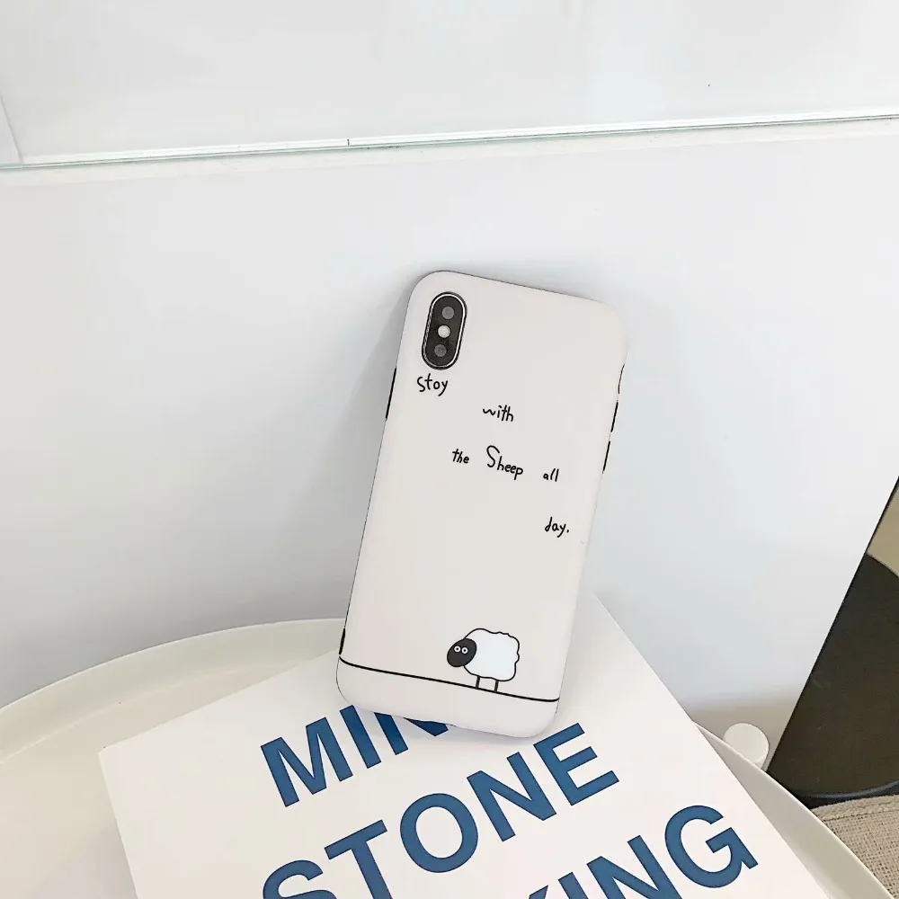 ORYKSZ для iphone X чехол с рисунком овечки силиконовый мягкий ТПУ глянцевый 6 6S 7 7plus 8 plus