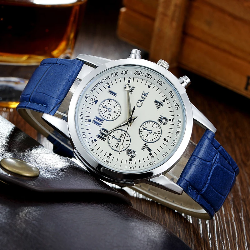 Relojes Hombre бренд CMK повседневные Простые синие Ray кварцевые женские часы