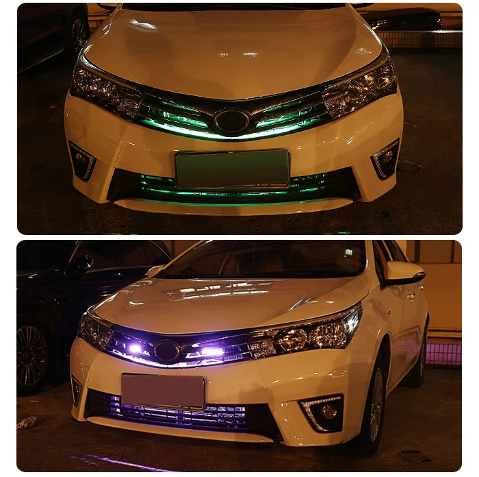 Заборная решетка Tcart динамические светодиодные RGB lights огни для Toyota avensis t25 land cruiser prado 150 prius chr corolla аксессуары