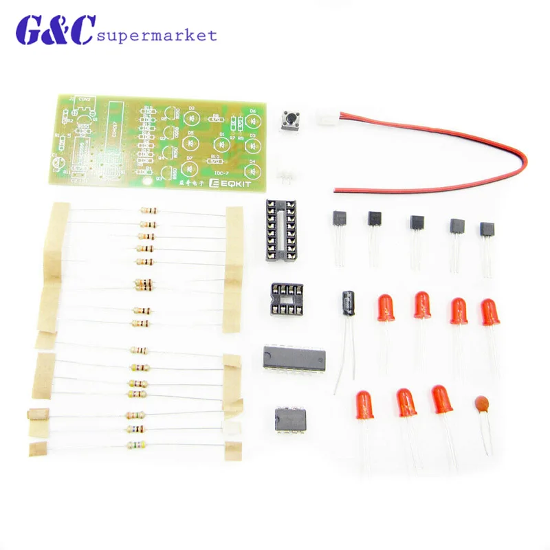 Электронный комплект сделай сам кости NE555 CD4017 красный светодиод 5mm 4 5-5 V ICSK057A