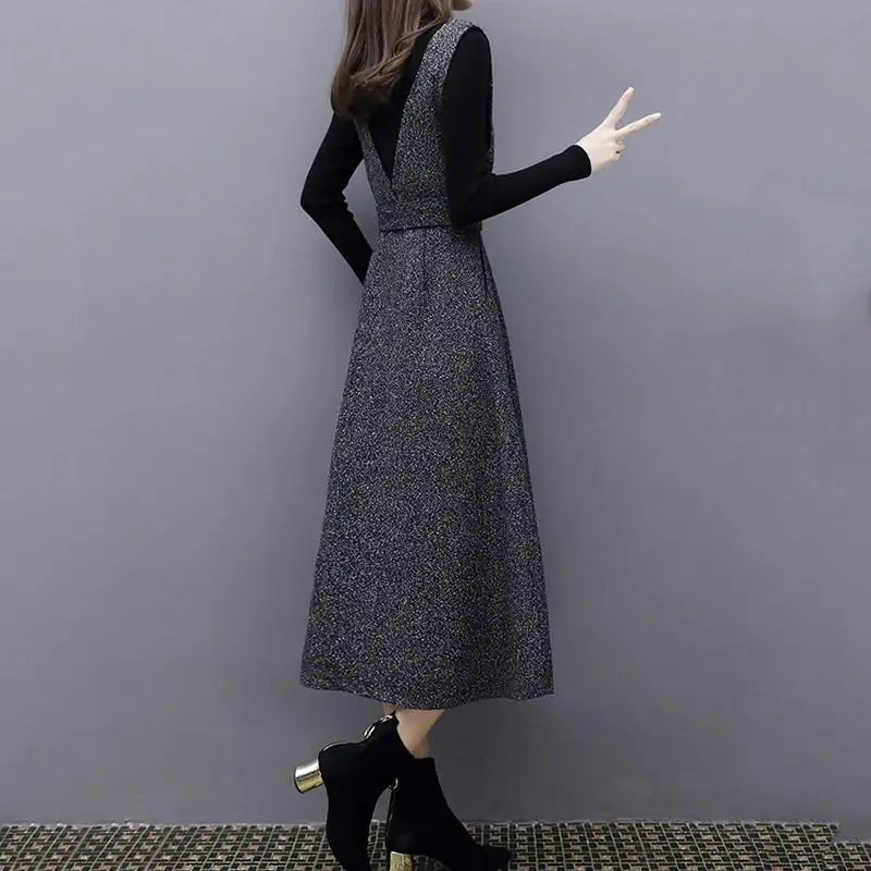 Демисезонный 2 костюм из двух предметов платье для женщин с длинным рукавом и