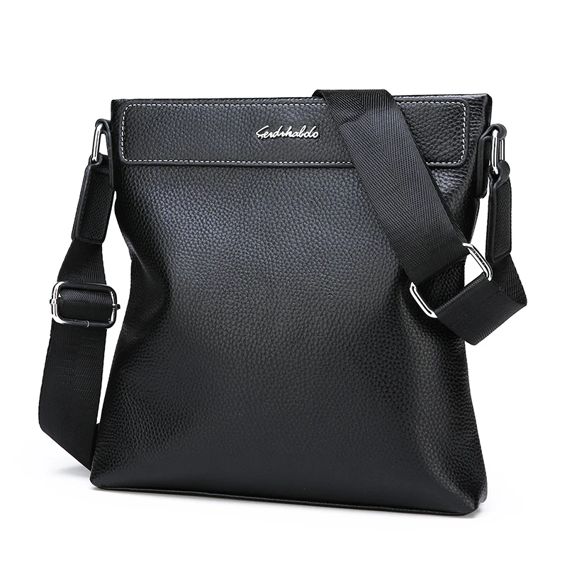 FEIDIKABOLO мужские сумки из натуральной кожи Наплечная Сумка через плечо черные