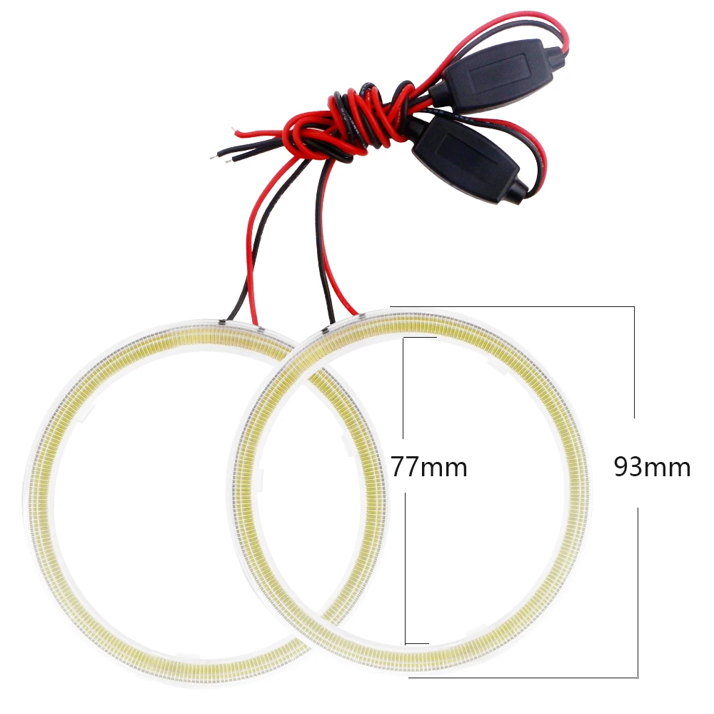 COB 90 мм 2 шт. (1 пара) Авто Halo Rings Angel Eye 12 В 24 фара 66SMD Автомобильный светодиодный