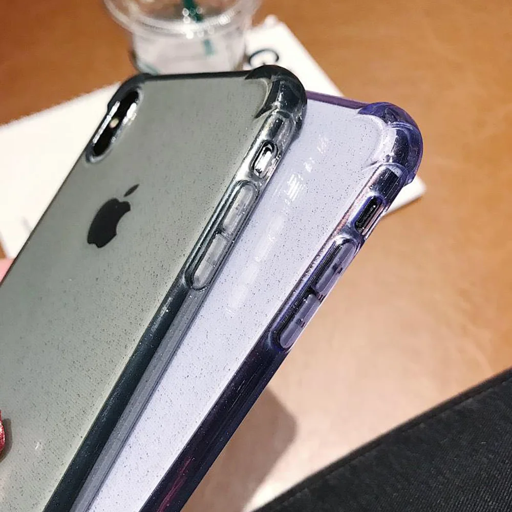 NYFundas 360 ударопрочный блестящий чехол для телефона iphone XR XS MAX прозрачный мягкий
