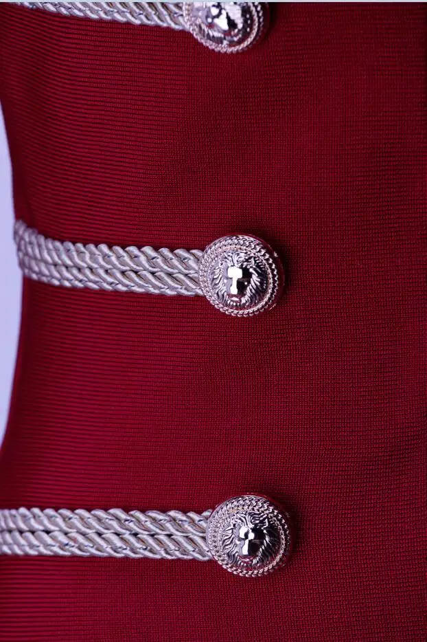 

Winter Fashion Sexy Long Sleeve Red Bandage Coat 2019 Designer Elegant Bandage Coat