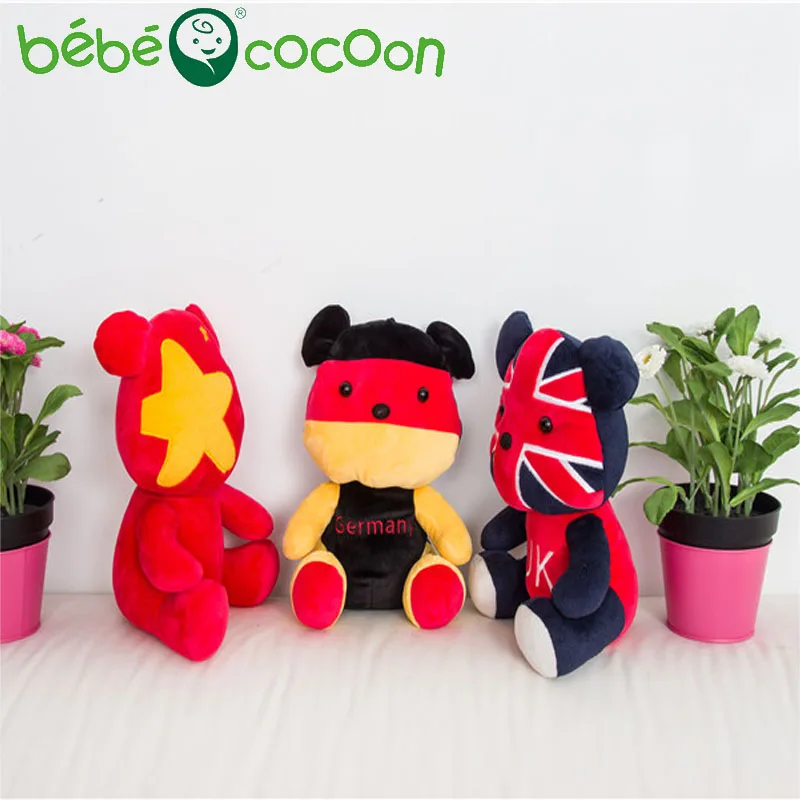 Bebecocoon Новое поступление 2017 года Национальный флаг Мишка Куклы животного