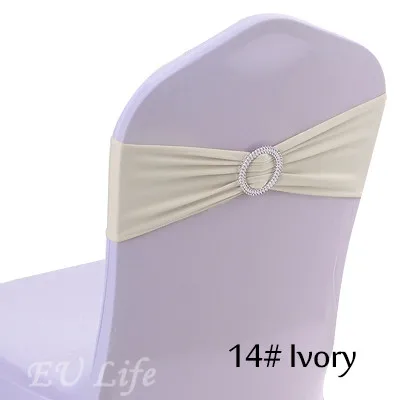 Ivory 100 шт спандекс лайкра пояс для стула с пряжкой для свадьбы украшение для банкета и вечеринки бандо для свадьбы - Цвет: Ivory