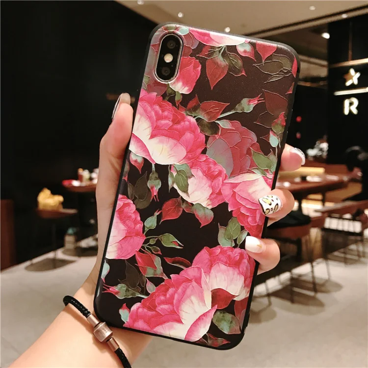 shanhua 3D с тиснением и изображением цветка чехол для Samsung Галактики S10e S8 S9 S10 A8 A6 плюс A7 A9 A3 A5 S7 край A30 A50 A70 M10 TPU Защитный чехол - Цвет: shanhua