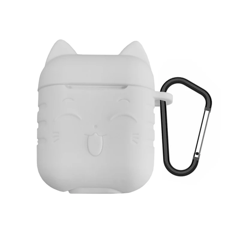 Силиконовый чехол для Airpods, брендовый чехол, аксессуары для наушников, Роскошный чехол, разноцветный милый кот, ТПУ, Мягкий противоударный чехол для Air Pods i12 - Цвет: white