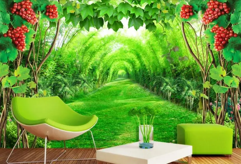 

Custom 3d wallpaper for walls 3 d living room TV backdrop Grapevine wall papers home decor photo brick wallpaper 3d