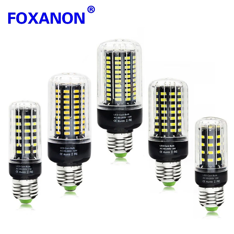Светодиодная лампа без мерцания Новинка 5733 SMD E27 E14 85 265 в 15 Вт 12 9 7 5 3 прожекторная
