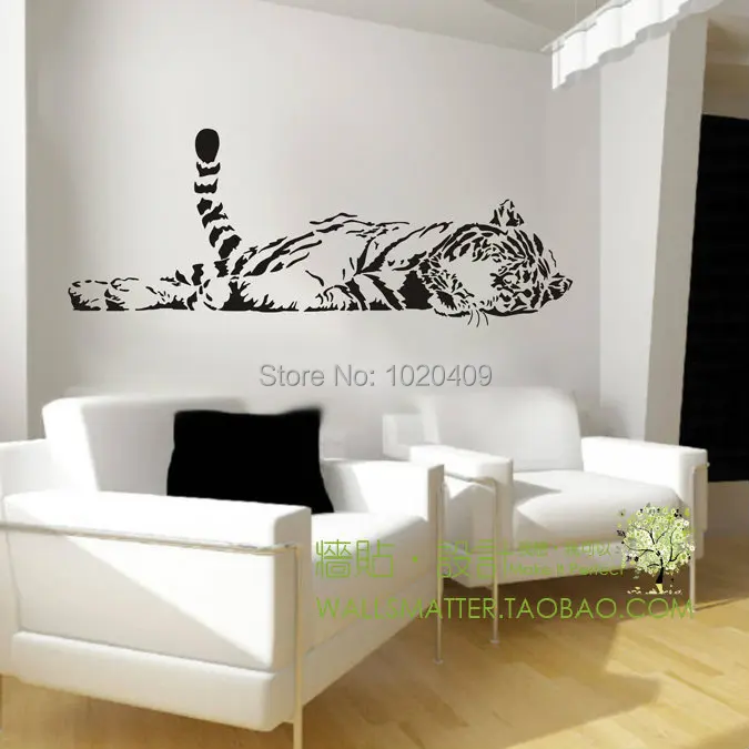 Наклейка на стену с изображением тигра 100*40 см|family fashion|wall sticker decortiger wall stickers |